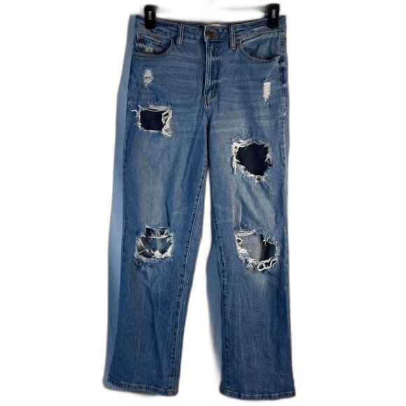 SO Goods for Life Destructed Highest Rise Baggy Dad Straight Leg Jeans 11/30W - Picture 1 of 10
